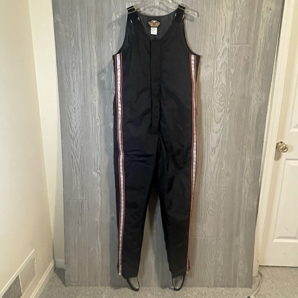 Harley Davidson Made in USA Vintage Motorcycle Snowmobile Bibs Waterproof Medium